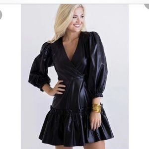 Karlie faux leather dress black